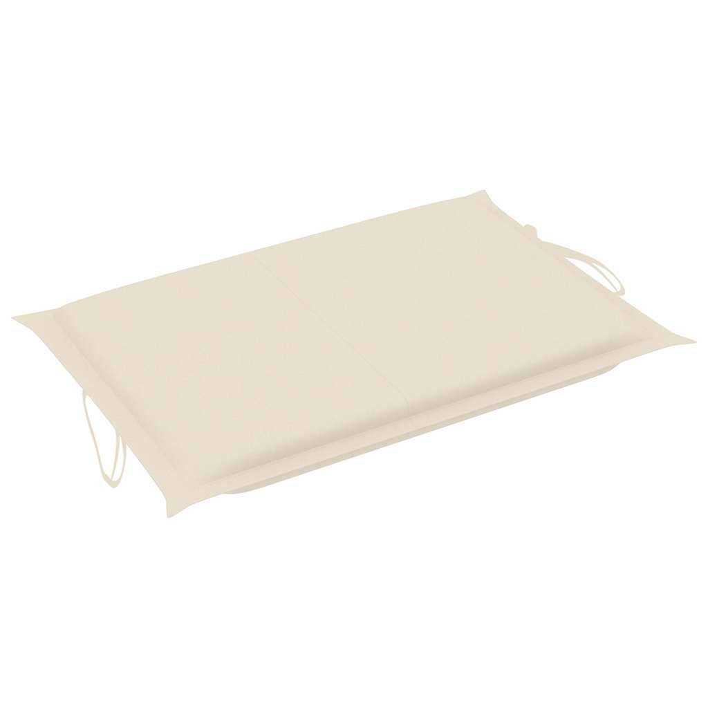 PANGIVO - Chaise longue de jardin bois acacia avec coussin 184 x 55 x 64 cm, Crème - PANGIVO - Image 9