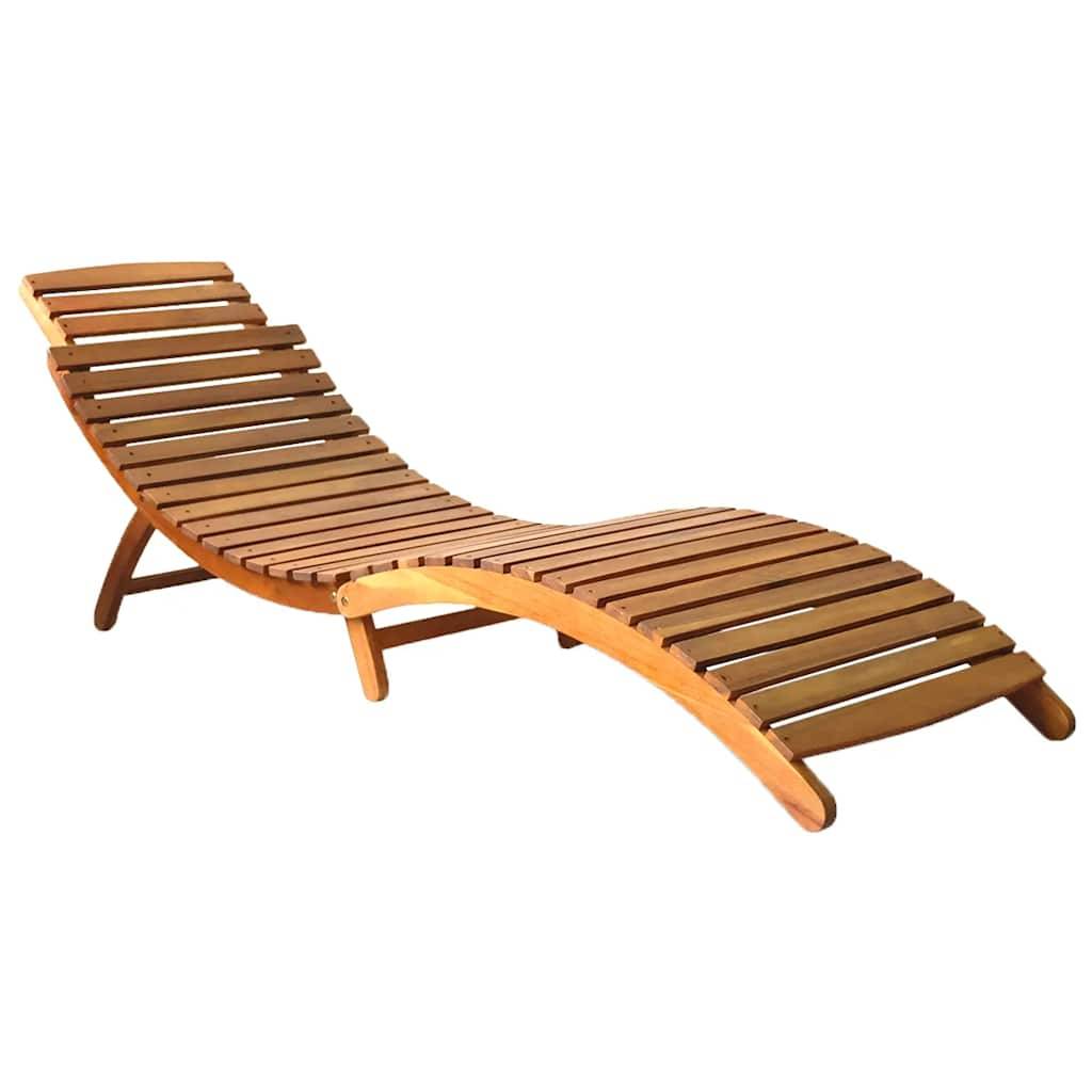 PANGIVO - Chaise longue de jardin bois acacia avec coussin 184 x 55 x 64 cm, Crème - PANGIVO - Image 2