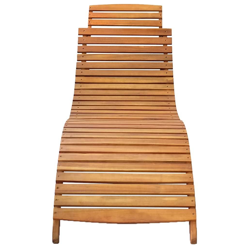 PANGIVO - Chaise longue de jardin bois acacia avec coussin 184 x 55 x 64 cm, Crème - PANGIVO - Image 3