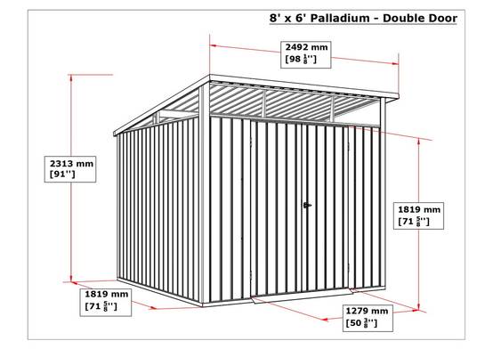 Duramax - Abri de jardin métal MODERN - 4,45m² - Mono pente - Anthracite - Duramax - Image 6