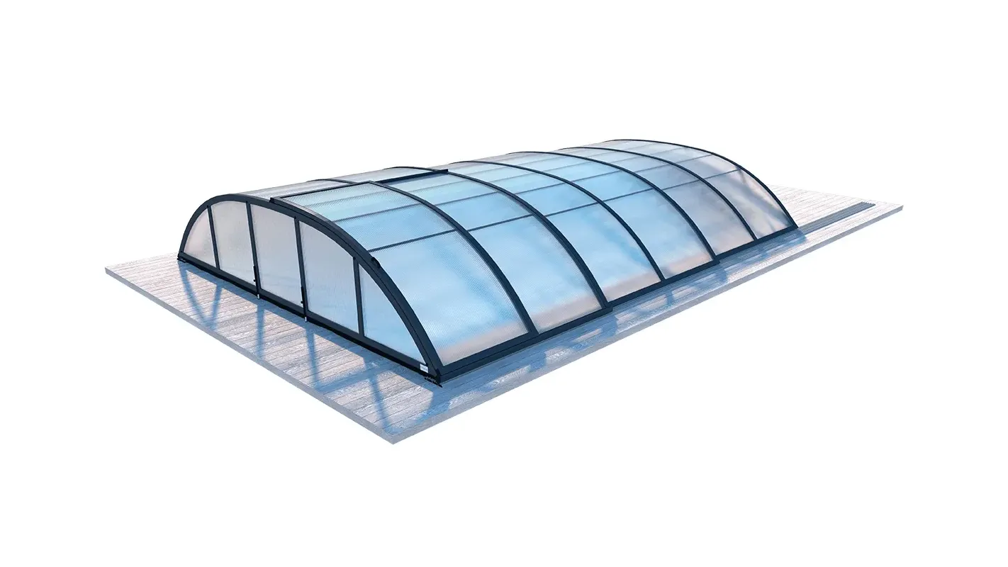 Altanka - Abri de piscine Horizon - 8,61x4,62 m - polycarbonate alvéolaire 8 mm - Couleur Ral7016 Graphite - ECO205 - Image 1