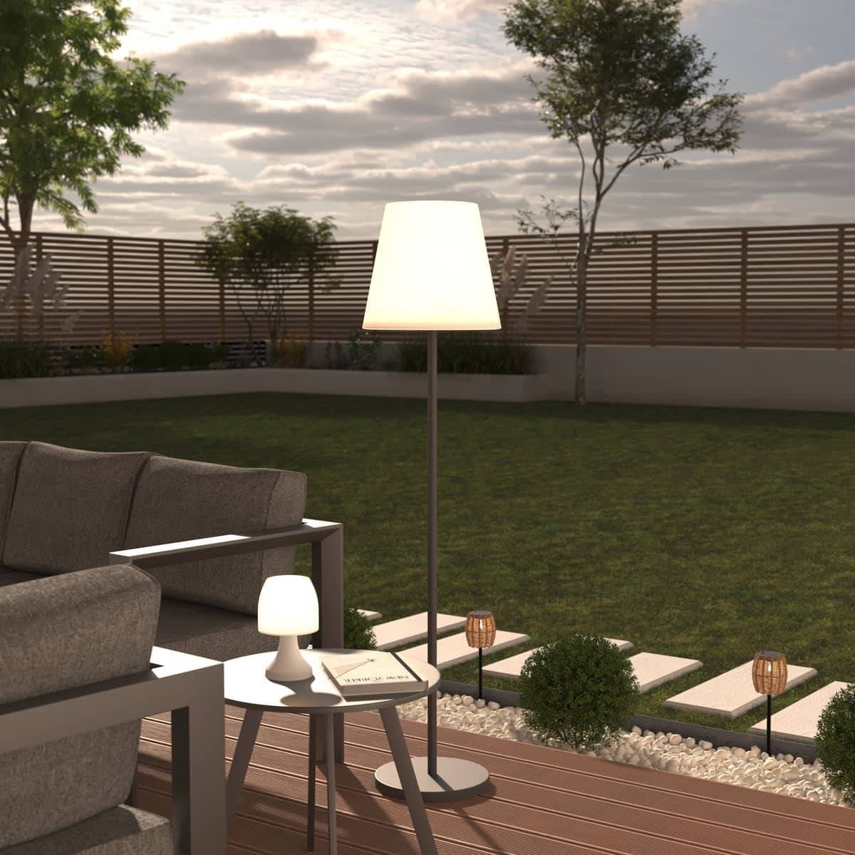 Lampadaire d'extérieur "Rony" métal blanc H150cm ATMOSPHERA CREATEUR D'INTERIEUR - Image 1