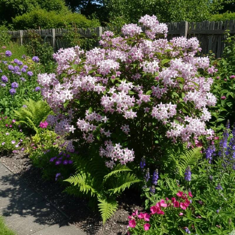 Deutzie Mont Rose, Deutzia à fleurs Rose - feuillage Caduc - Pot de 4L - 40/60 cm-  hauteur à maturité De 1,50 m à 2,00 m - Image 3