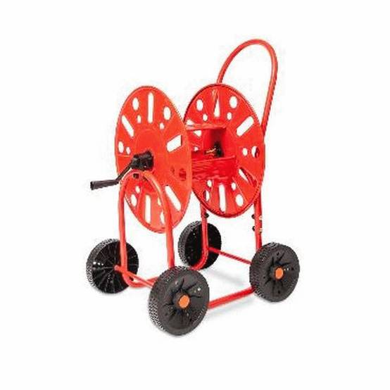 Dévidoir acier 4 roues pour tuyau d'arrosage 19mm / 90M max. - Image 1