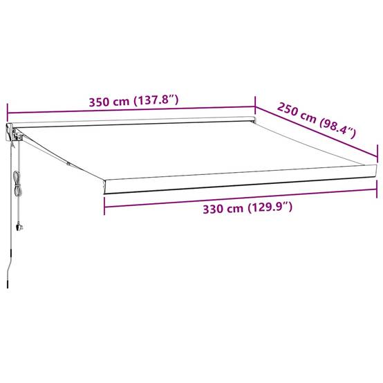 Store banne Prolenta Blanc 350 X 250 cm - P95083B - Image 10