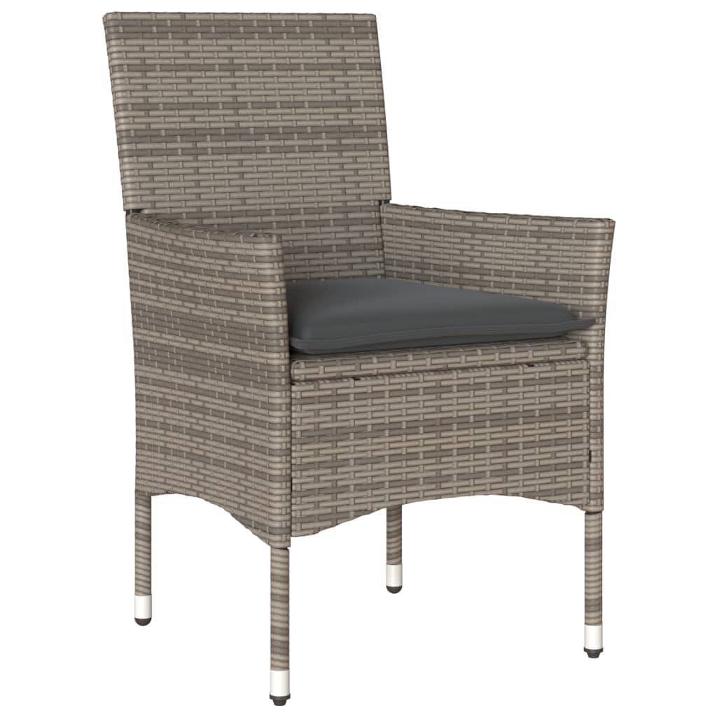 Vidaxl - Ensemble à manger de jardin et coussins 3 pcs-Salons de jardin gris rotin acacia 195040 - Image 3