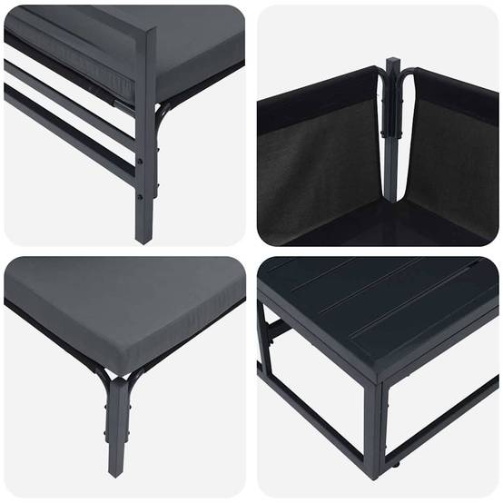 Salon de Jardin XXL Complet Acier 14 Pièces Modulaires Table Incluse Terrasse Gris – ComfortXL Outdoor Living - Image 8