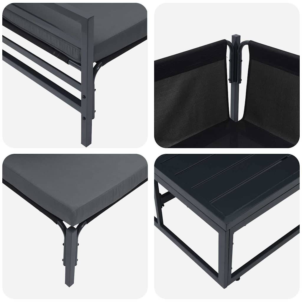 Salon de Jardin XXL Complet Acier 14 Pièces Modulaires Table Incluse Terrasse Gris – ComfortXL Outdoor Living - Image 8