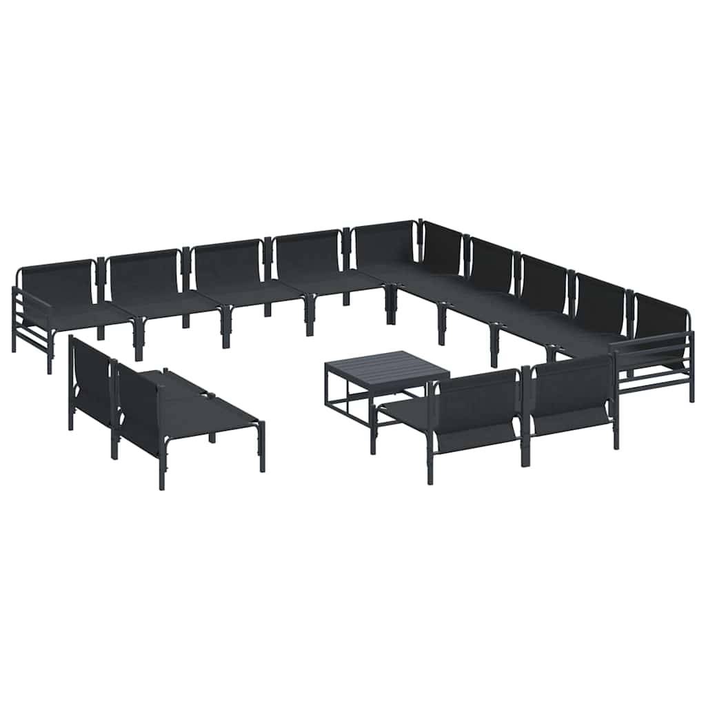 Salon de Jardin XXL Complet Acier 14 Pièces Modulaires Table Incluse Terrasse Gris – ComfortXL Outdoor Living - Image 9