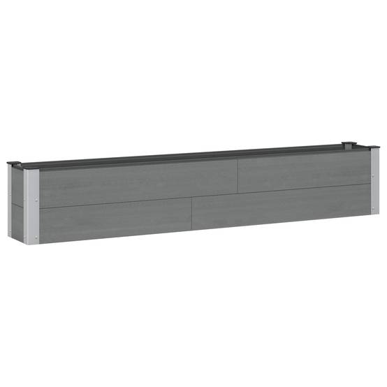 Longue jardinière surélevée WPC aluminium jardin culture 200x36cm gris - ComfortXL Outdoor Living - Image 2