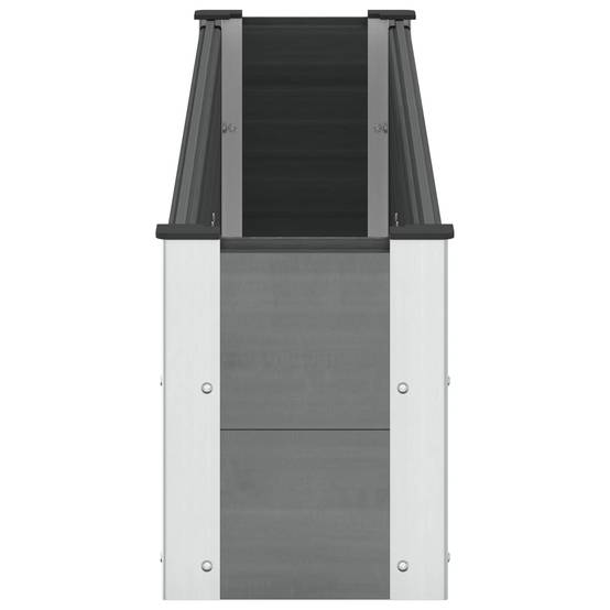Longue jardinière surélevée WPC aluminium jardin culture 200x36cm gris - ComfortXL Outdoor Living - Image 4