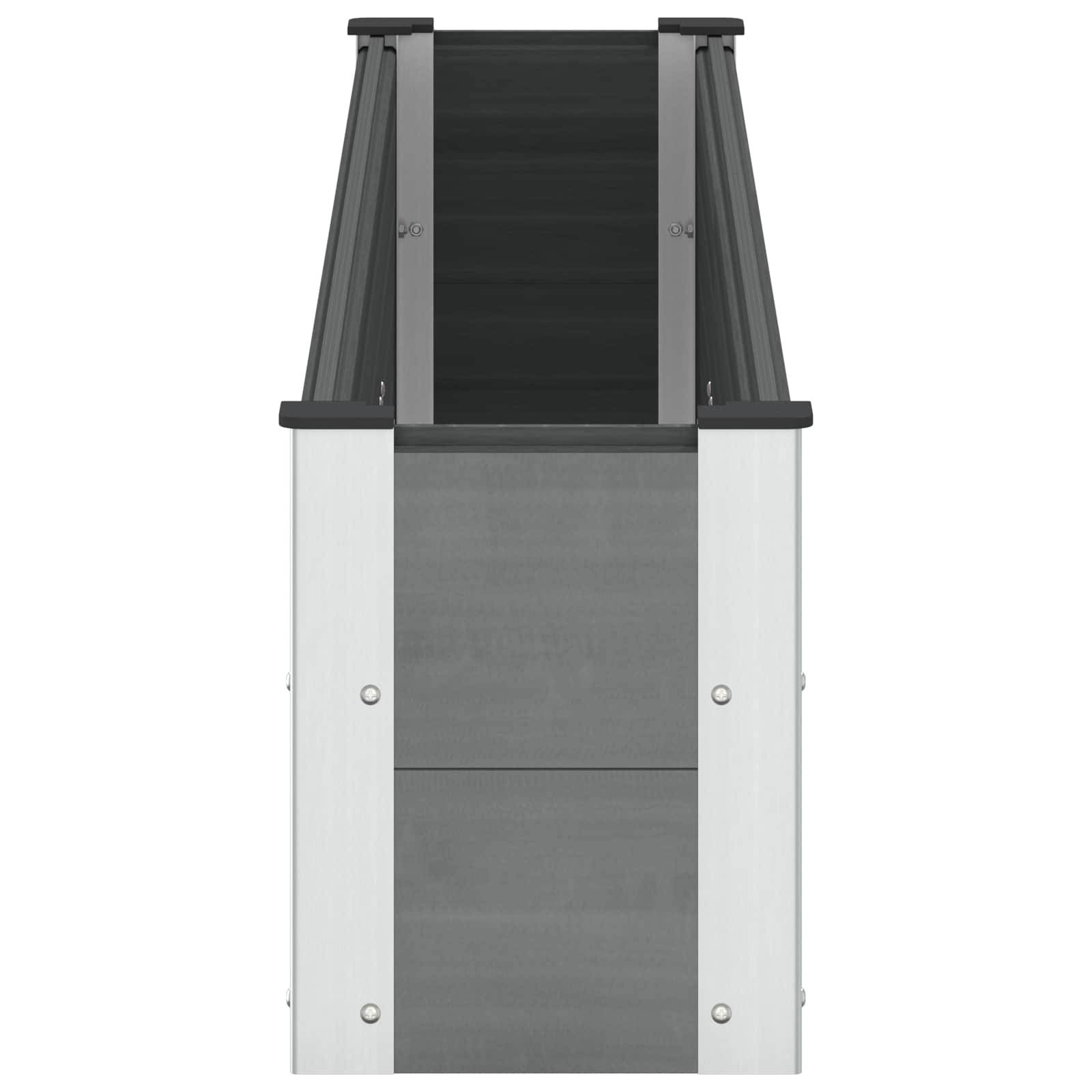 Longue jardinière surélevée WPC aluminium jardin culture 200x36cm gris - ComfortXL Outdoor Living - Image 4