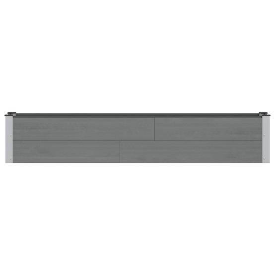 Longue jardinière surélevée WPC aluminium jardin culture 200x36cm gris - ComfortXL Outdoor Living - Image 3