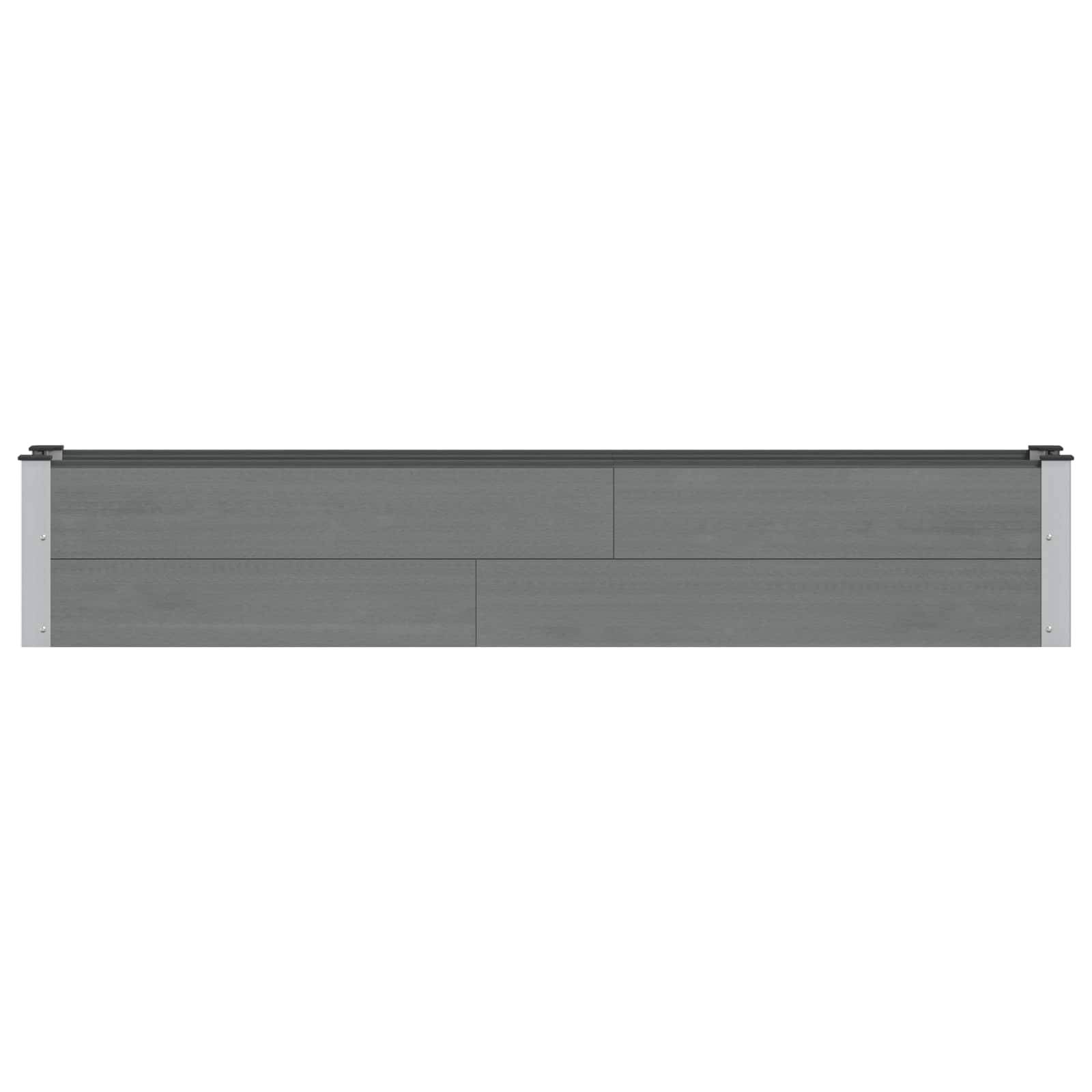 Longue jardinière surélevée WPC aluminium jardin culture 200x36cm gris - ComfortXL Outdoor Living - Image 3