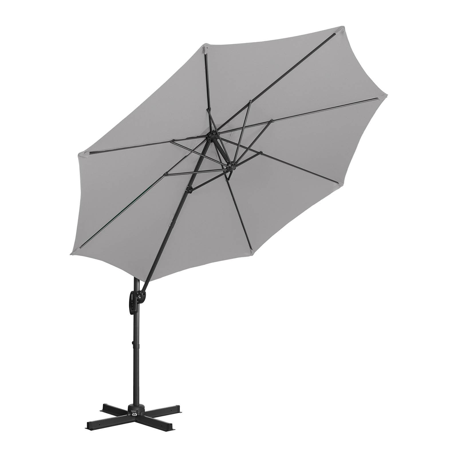 Parasol déporté rond diamètre 300 cm inclinable et pivotant gris foncé - Image 2