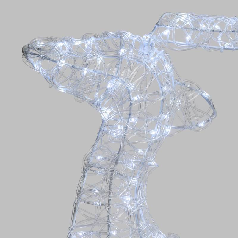 Lotti - Renne lumineux 2D Acrylique au Galop H80cm 200 Led blanc froid fixe 31V Lotti - Image 5