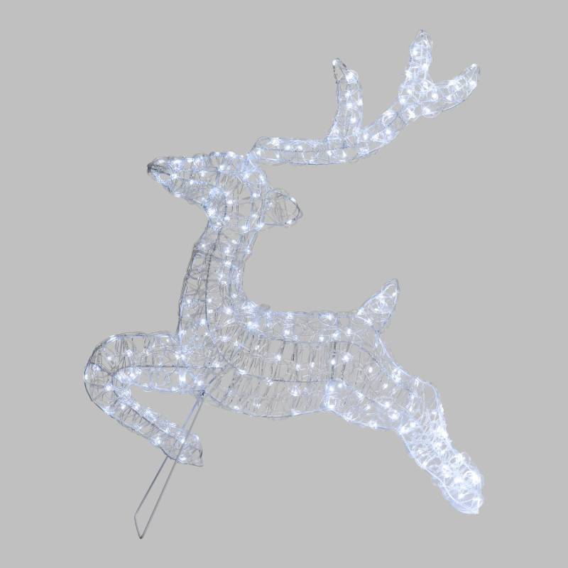 Lotti - Renne lumineux 2D Acrylique au Galop H80cm 200 Led blanc froid fixe 31V Lotti - Image 1