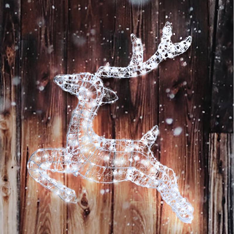 Lotti - Renne lumineux 2D Acrylique au Galop H80cm 200 Led blanc froid fixe 31V Lotti - Image 2