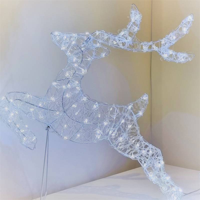 Lotti - Renne lumineux 2D Acrylique au Galop H80cm 200 Led blanc froid fixe 31V Lotti - Image 7