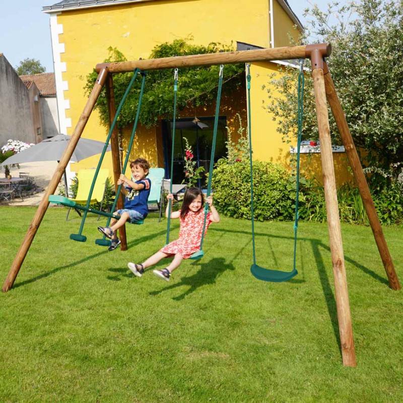 Soulet - Portique en bois rond 3 agrès avec face à face POLO - Image 3