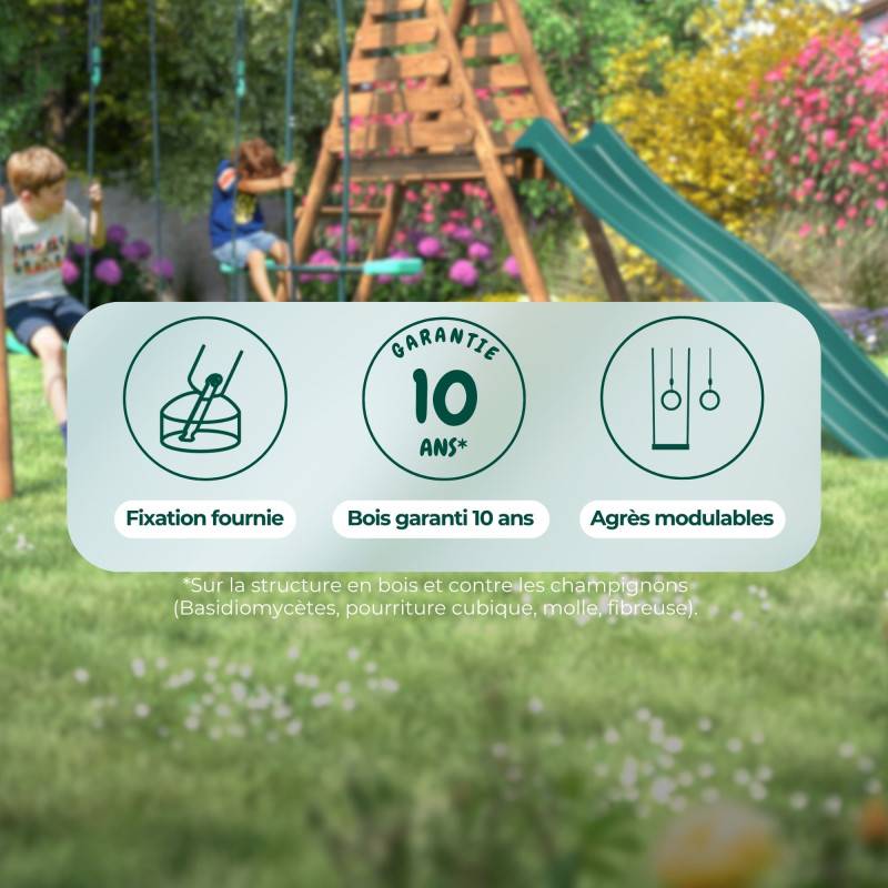 Soulet - Portique en bois rond 3 agrès avec face à face POLO - Image 9
