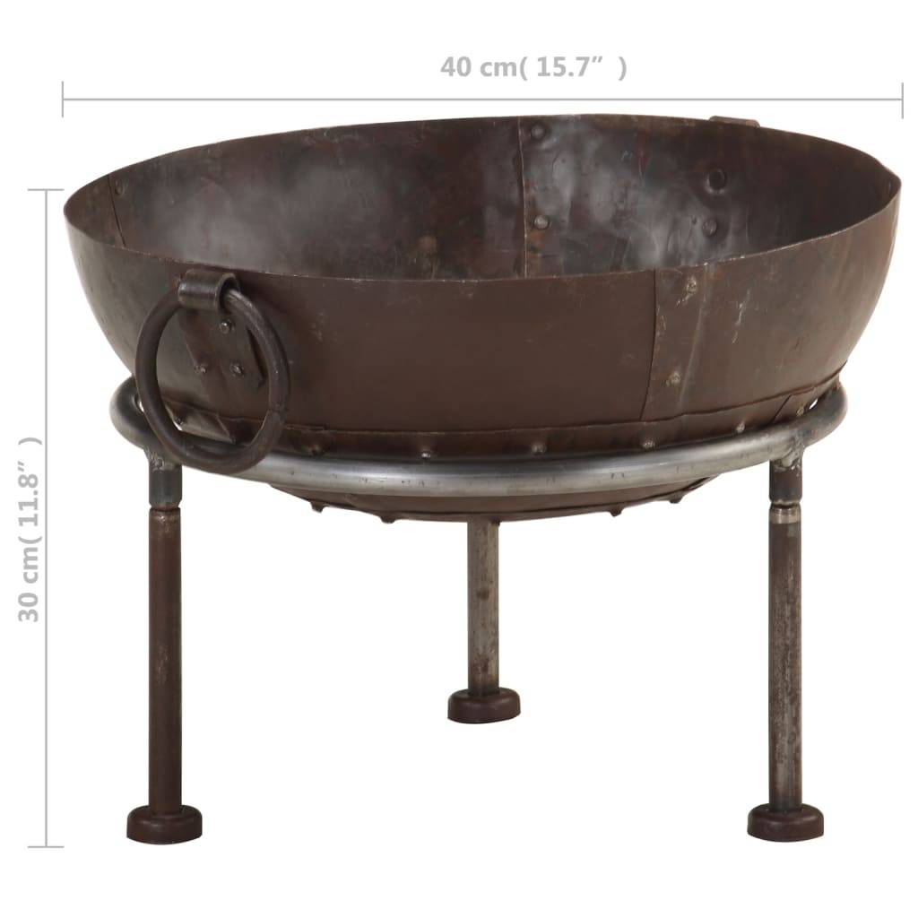 ComfortXL - Brasero Foyer de Jardin en Fer Style Rustique Aspect Rouillé Ø 40 cm Brun – ComfortXL Outdoor Living - Image 8