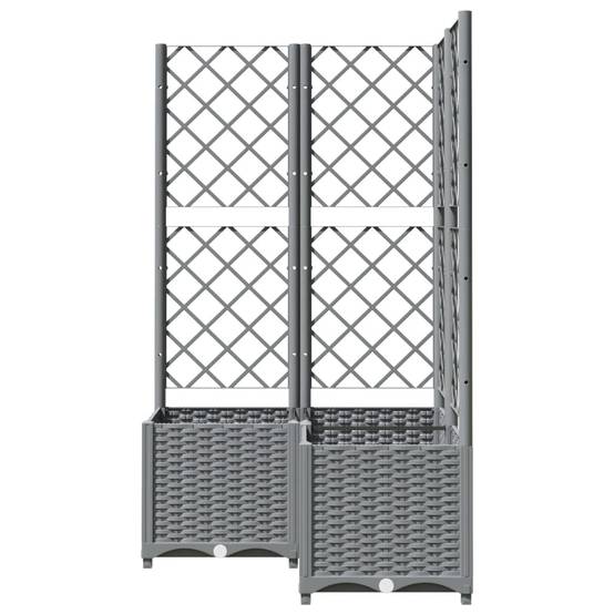 ComfortXL - Jardinière d'Angle Carrée avec Treillis Haut 80 x 80 x 136 cm Gris Clair – ComfortXL Outdoor Living - Image 4