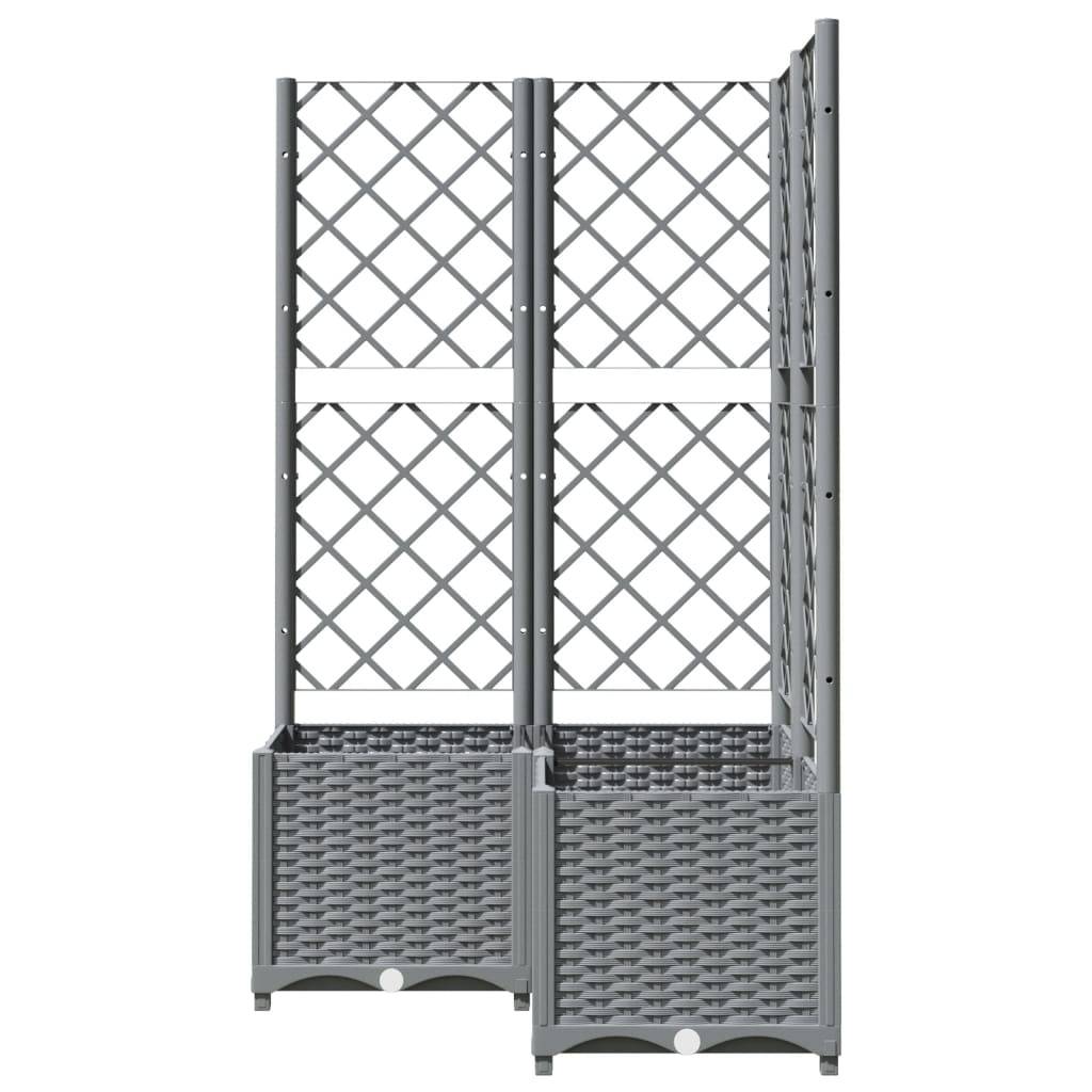 ComfortXL - Jardinière d'Angle Carrée avec Treillis Haut 80 x 80 x 136 cm Gris Clair – ComfortXL Outdoor Living - Image 4