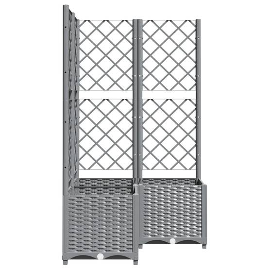 ComfortXL - Jardinière d'Angle Carrée avec Treillis Haut 80 x 80 x 136 cm Gris Clair – ComfortXL Outdoor Living - Image 5