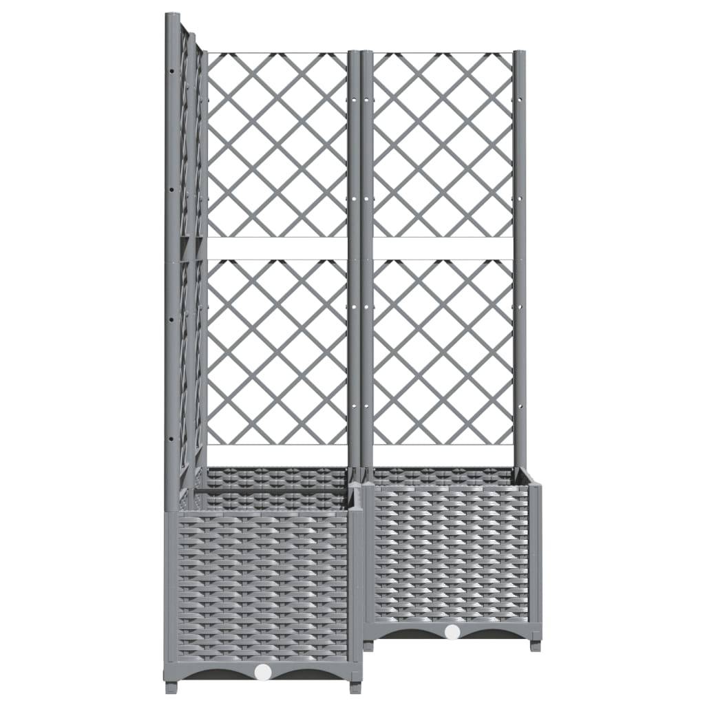 ComfortXL - Jardinière d'Angle Carrée avec Treillis Haut 80 x 80 x 136 cm Gris Clair – ComfortXL Outdoor Living - Image 5