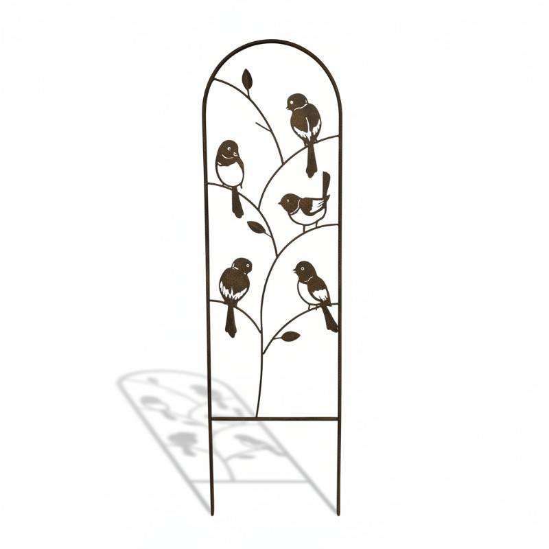 La Grande Prairie - Treillage oiseaux fer marron 1x25x88cm - Image 1