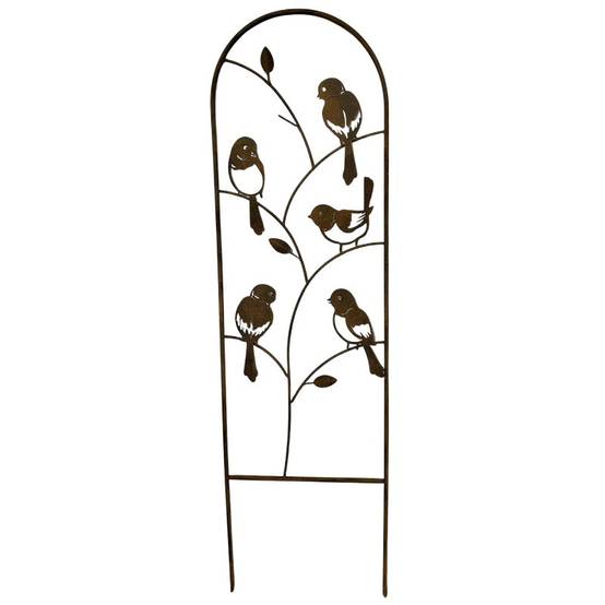 La Grande Prairie - Treillage oiseaux fer marron 1x25x88cm - Image 2