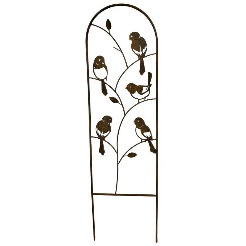 La Grande Prairie - Treillage oiseaux fer marron 1x25x88cm - Image 2