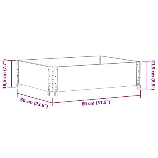 Jardinière bois de pin gris 80 x 60 x 21.5 cm - PANGIVO - Image 8