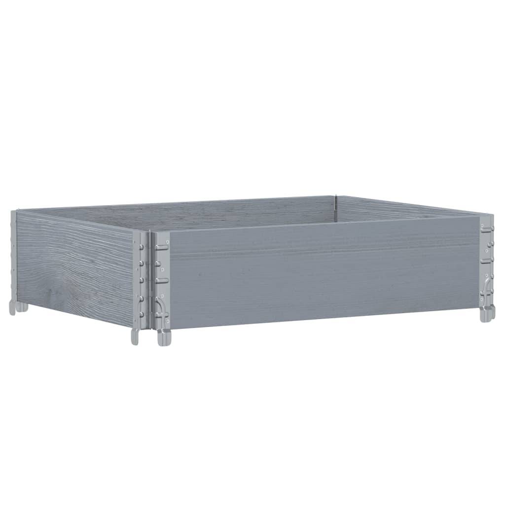 Jardinière bois de pin gris 80 x 60 x 21.5 cm - PANGIVO - Image 2