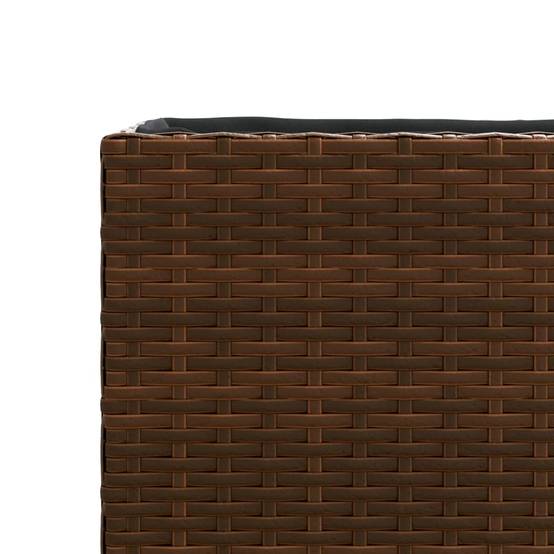 Jardinière Rectangulaire Résine Tressée Double Bac pour Plantes 90x20x40 cm Marron - ComfortXL Outdoor Living - Image 10
