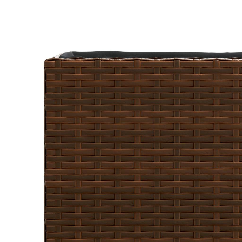 Jardinière Rectangulaire Résine Tressée Double Bac pour Plantes 90x20x40 cm Marron - ComfortXL Outdoor Living - Image 10