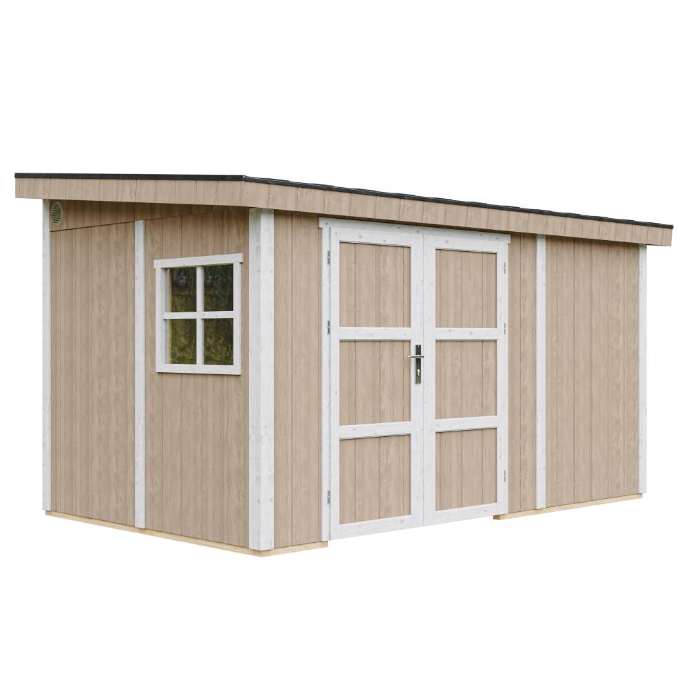 Timbela - Abri de Jardin Qualité Premium 8,68 m² - H231x248x412 cm sans plancher e paroi latérale - Timbela M939B-TERRA BROWN - Image 3