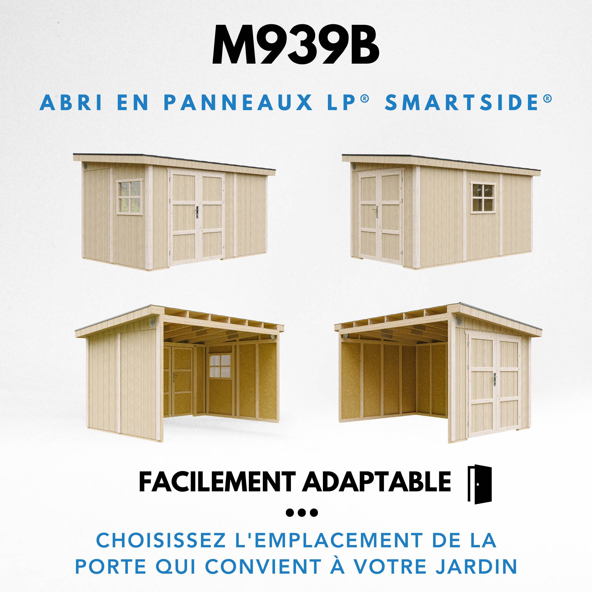 Timbela - Abri de Jardin Qualité Premium 8,68 m² - H231x248x412 cm sans plancher e paroi latérale - Timbela M939B-TERRA BROWN - Image 10