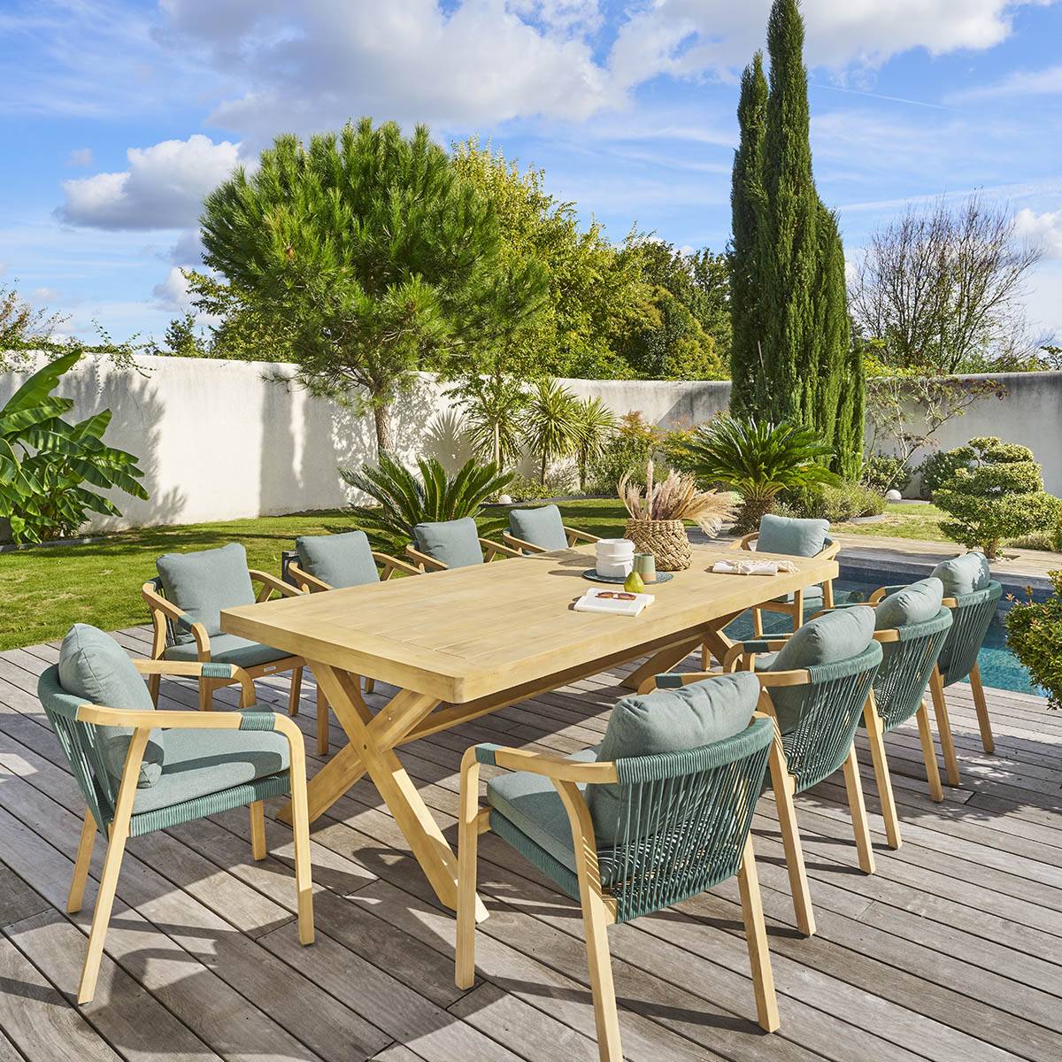 Hesperide - Table de jardin "Xenia" 10 places en acacia Hespéride - Image 1