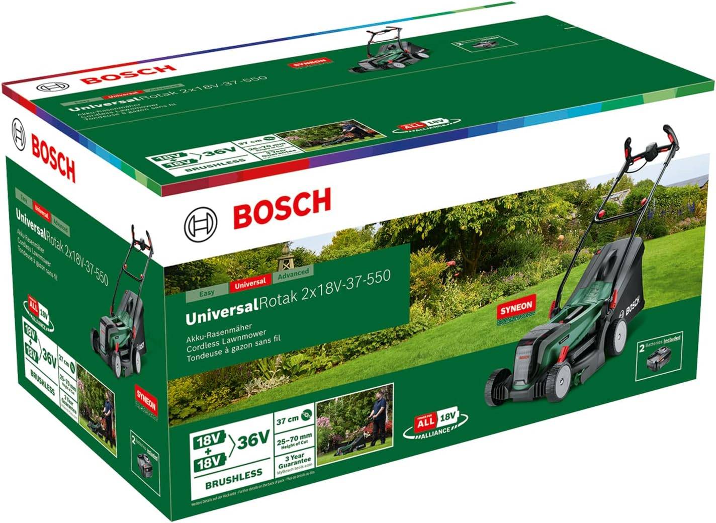 Bosch - Tondeuse à gazon sans fil UniversalRotak 2x18V-37-550 - 2 batteries 4,0 Ah + 1 chargeur- BOSCH - 06008B9E00 - Image 5