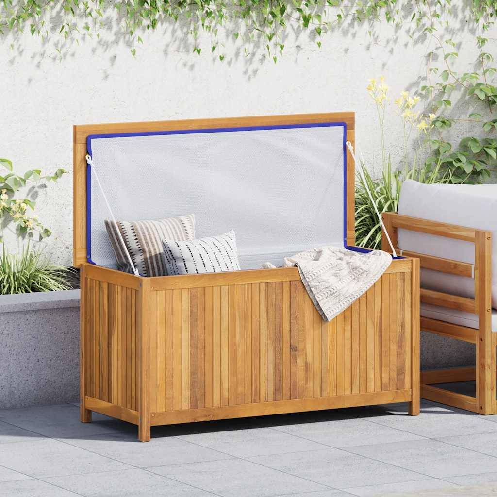 Coffre de jardin bois de teck naturel 114 x 50 x 58 cm - PANGIVO - Image 1