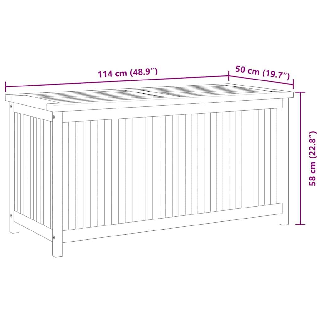 Coffre de jardin bois de teck naturel 114 x 50 x 58 cm - PANGIVO - Image 10