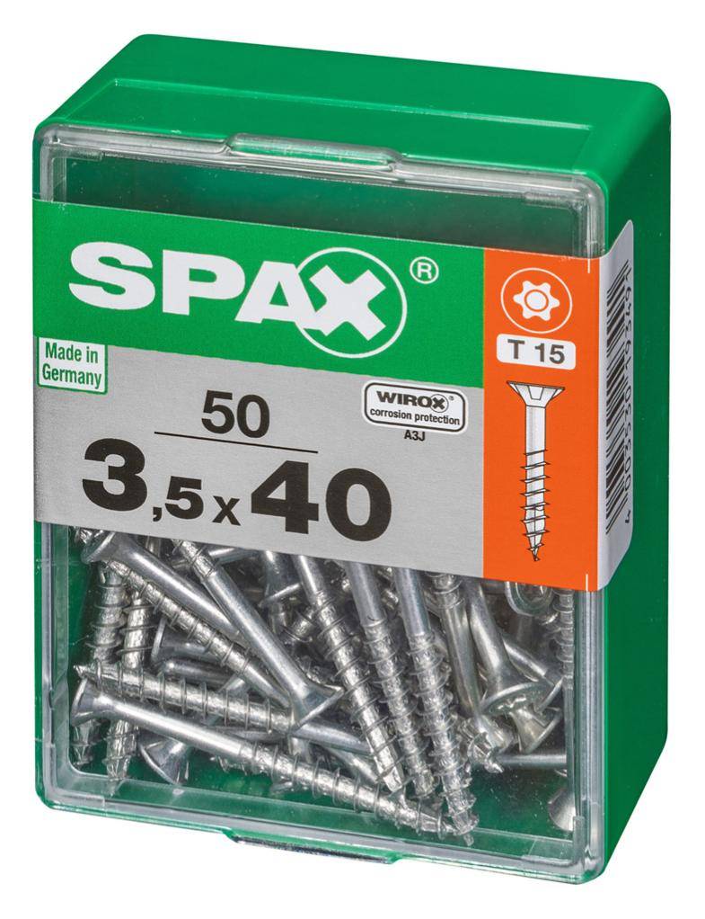 Spax - Lot de 50 vis acier tête autofraisée plate SPAX, Diam.3.5 mm x L.40 mm - Image 4