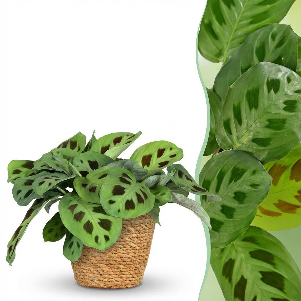 Maranta Fascinator Kerchoveana - Pet-friendly - Pot de 12cm - Hauteur 25cm - 1 plante - Panier - Plantes d'intérieur - Image 1