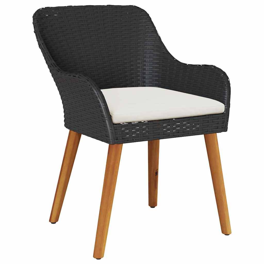 Ensemble Table et Chaises de Jardin 5 Pièces en Polyrotin pour 4 Personnes Noir – ComfortXL Outdoor Living - Image 6