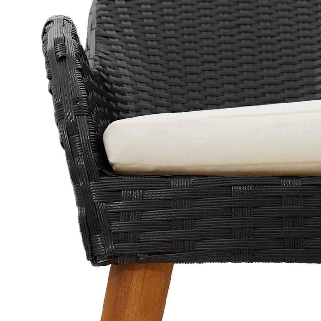 Ensemble Table et Chaises de Jardin 5 Pièces en Polyrotin pour 4 Personnes Noir – ComfortXL Outdoor Living - Image 8