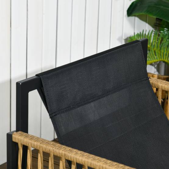 ComfortXL - Salon de jardin 4 pièces résine tressée anthracite canapé fauteuils table verre pour terrasse extérieur - Image 9