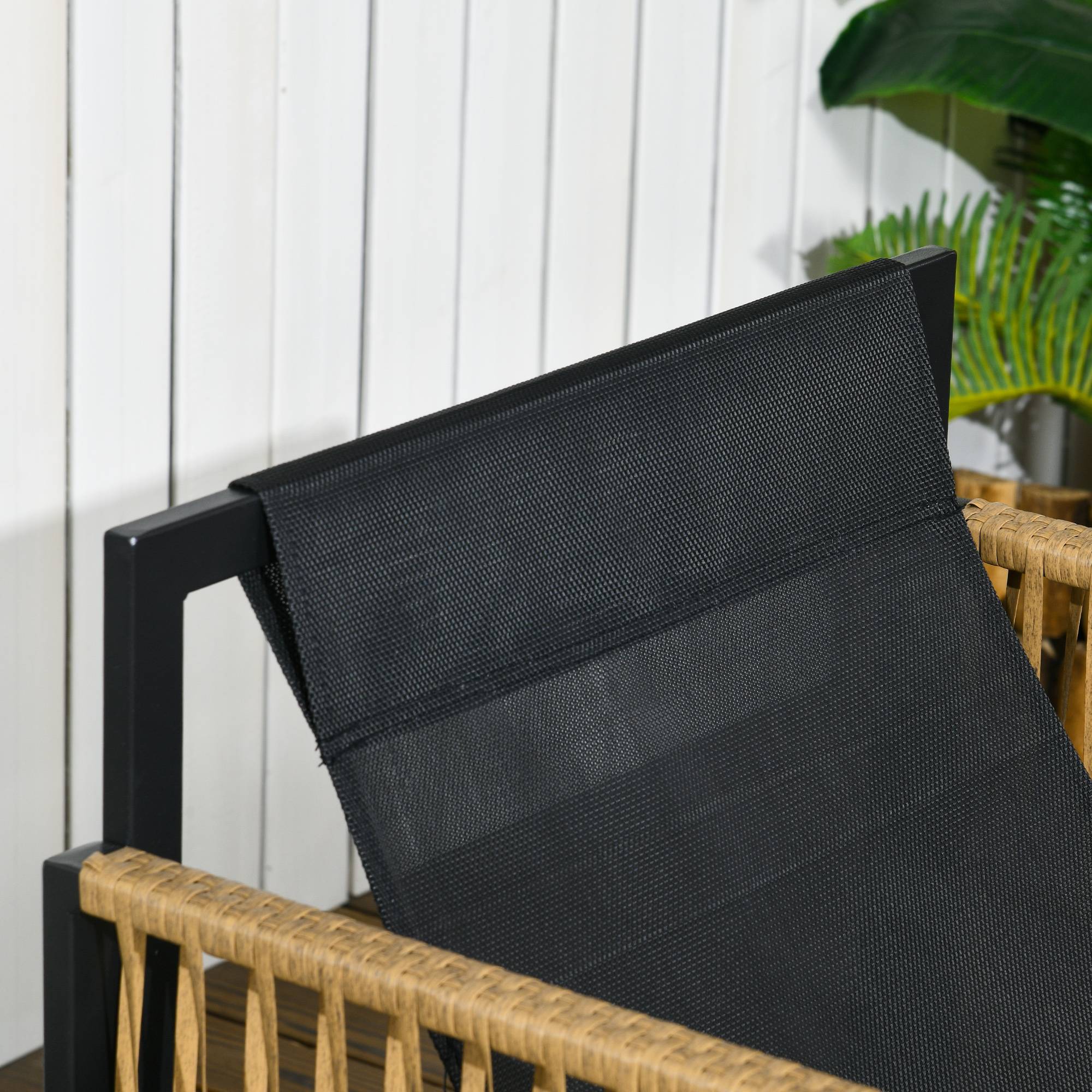 ComfortXL - Salon de jardin 4 pièces résine tressée anthracite canapé fauteuils table verre pour terrasse extérieur - Image 9