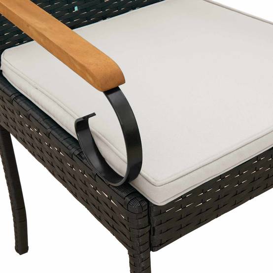 Chaises de jardin polyrotin et acier noir et blanc crème 59.5 x 50 x 88 cm - PANGIVO - Image 9